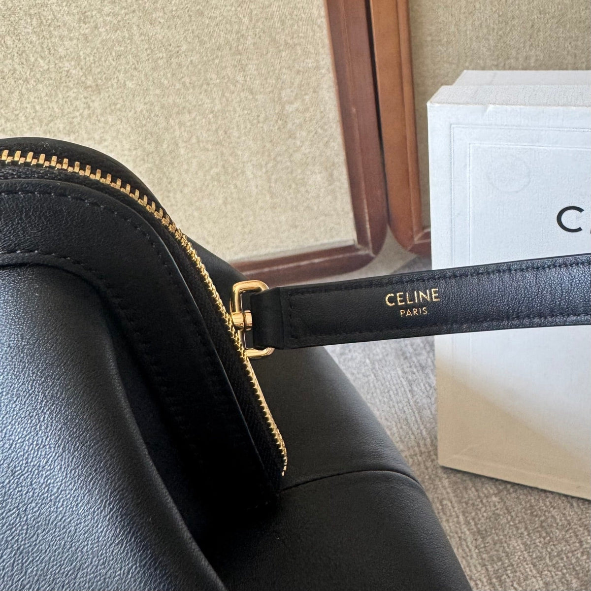 Celine Doctor's Pouch 35cm Black Calfskin 288926